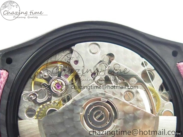 MiroTime 0326 Daytona DIW Carbon V2 WWF Best Edition Black Pink Dial On Pink Nylon Strap A Reliable 3113